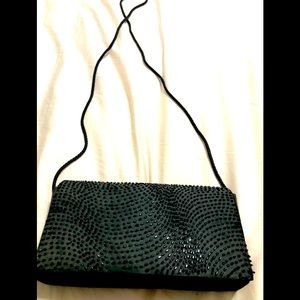 Black beaded clutch